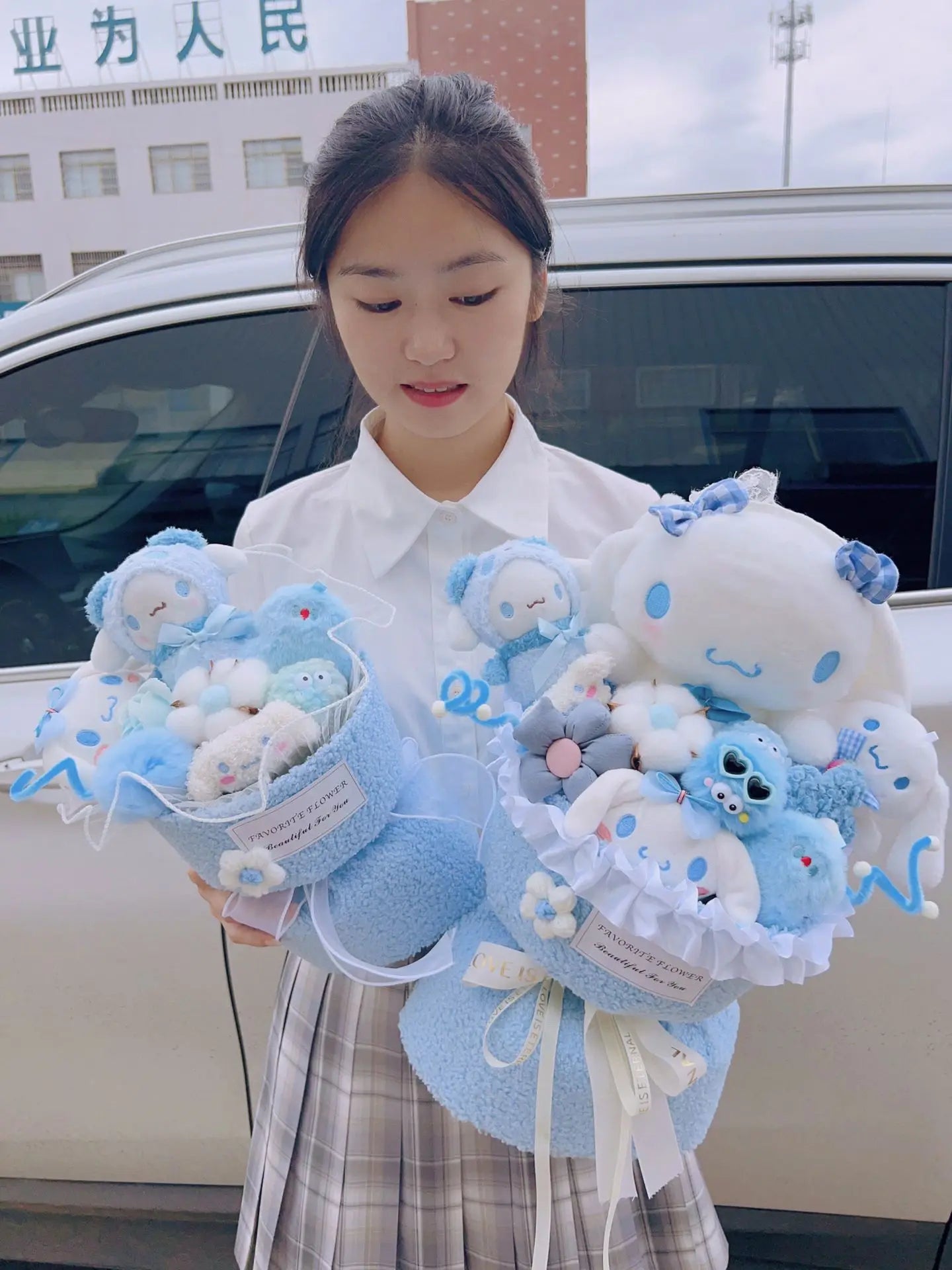 Sanrio Cinnamoroll Kuromi Doll Bouquet, Kawaii Plushies Valentine's Day Gift For Girlfriend's Birthday, Cute Plush Toy