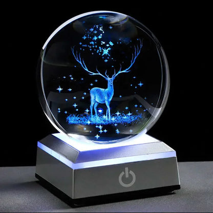 Crystal Ball Night Lights Glowing Planet Galaxy Astronaut 3D Moon Table Lamp USB Atmosphere Lamp Tabletop Decorations Kids Gifts