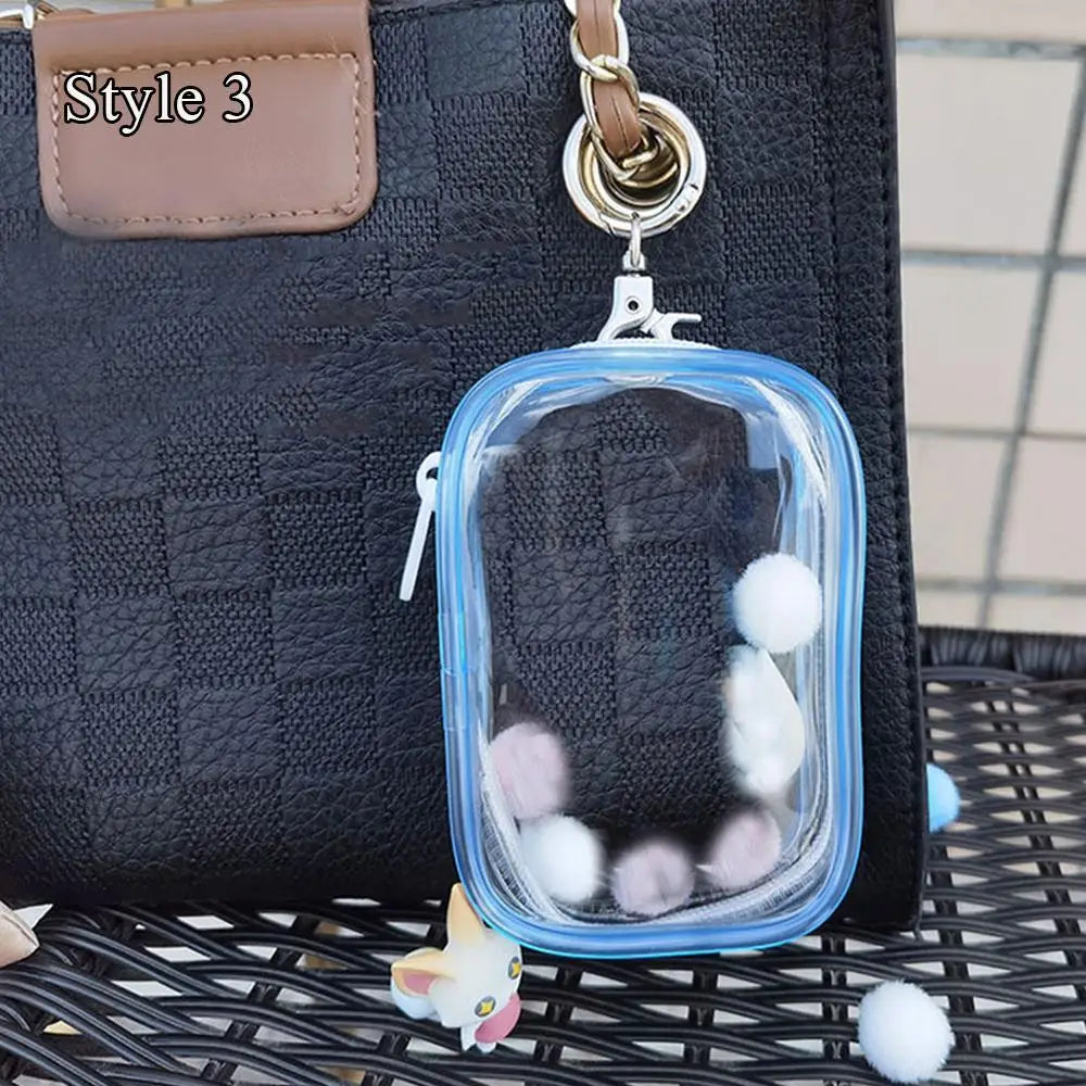 Jewelry Organizer Transparent Storage Box Pouch Mystery Box Keychain Bag Storage Case Thicken Wallet Cute Doll Bag Organization