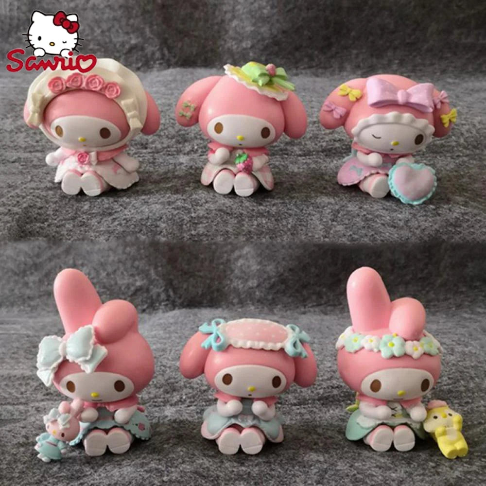 Sanrio Figures Collectibles My Melody Toys Kawaii Anime Doll Decorative Ornament Model Pink Doll Kids Christmas Gifts Friends