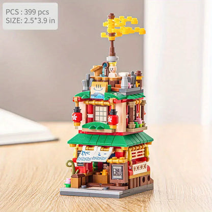 Japanese Street View Building Blocks, Mini DIY Bricks Building Model Toys, Home Decor,Christmas and Thanksgiving Gifts