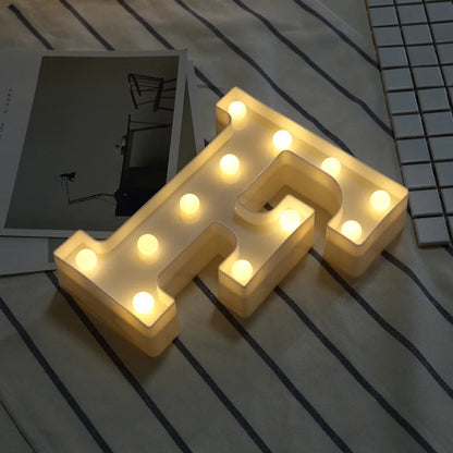 16/21CM DIY Luminous Lights LED Letter Night Light Creative Letters Alphabet Number Battery Lamp Romantic Party Decoration