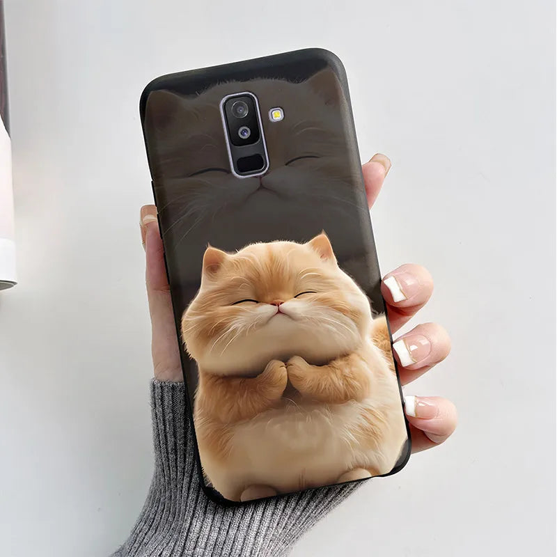 Case For Samsung A6 2018 Cover A 6 A600F Cartoon Cat Fox Soft Silicone TPU Phone Case For Samsung Galaxy A6 Plus 2018 A605F Case