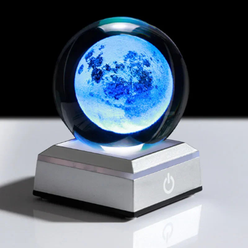 Crystal Ball Night Lights Glowing Planet Galaxy Astronaut 3D Moon Table Lamp USB Atmosphere Lamp Tabletop Decorations Kids Gifts