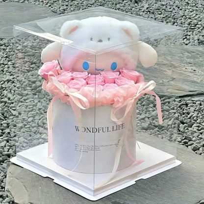 Sanrio Kawaii Cinnamoroll Plush Bouquet Anime Stuffed Plushine Doll Flower Collection Model Girl Birthday Valentine'S Day Gift