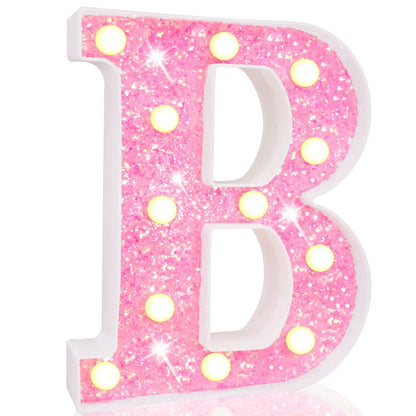 NEW DIY LED Letter Lights Glitter Alphabet Light Up Letter Sign Night Light Gifts Birthday Wedding Christmas Party Decoration