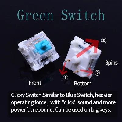 Outemu Switch for Keyboard 3Pin Dustproof Linear Tactile Clicky Silent Switches for MX Mechanical Keyboards Gaming Switch DIY