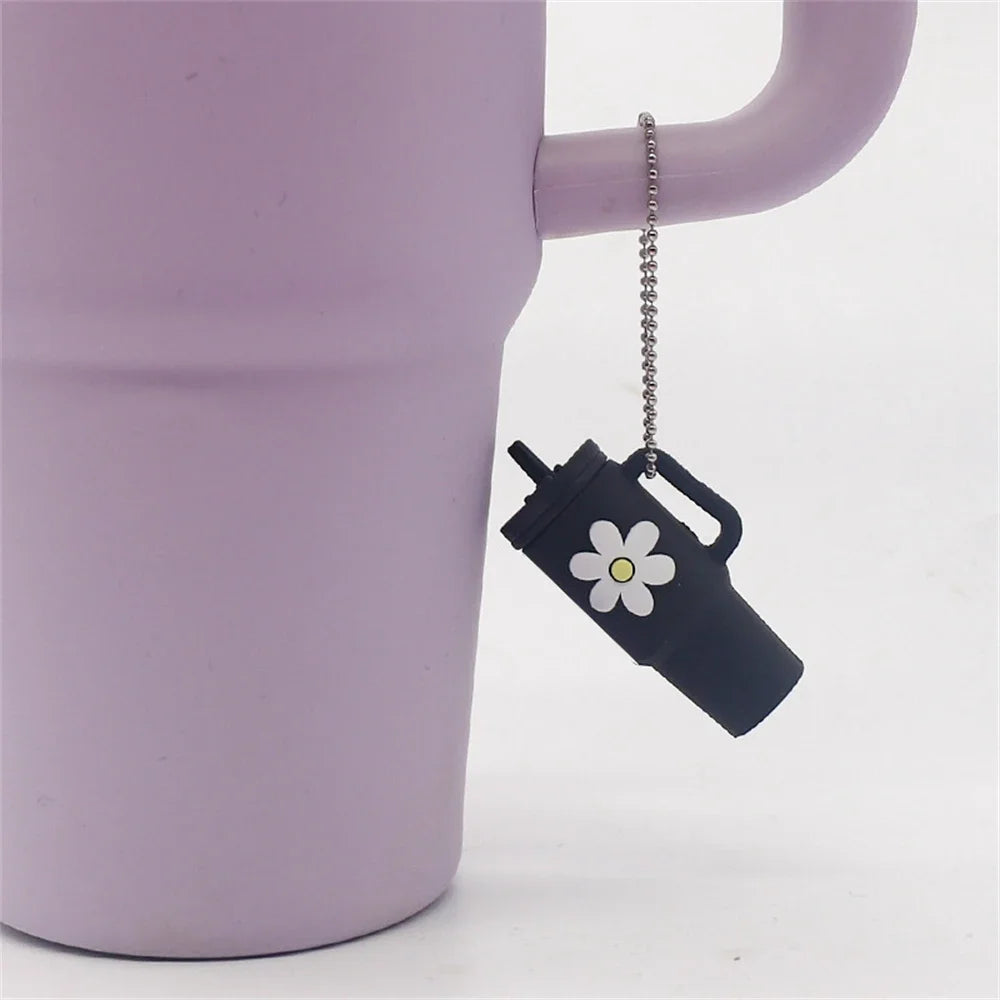 Cute Water Bottle Shape Keychain for Stanley Cup Tumbler Accessories Women Men Backpack Water Bottle Pendant DIY Ornament Jewely