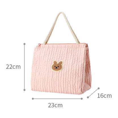 Maternity Bag Cute Bear Baby Diaper Bag Lightweight Portable Handbags Mummy Outdoor Nappy Storage Bags Insulated Lunch Bags