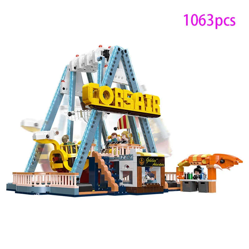 IN STOCK MOC Seabed City Playground Building Blocks Amusement Park Roller Coaster Bricks Toys for Children Birthday Gift Set