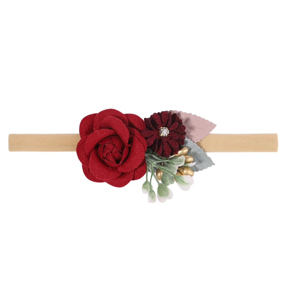 1Pcs Baby Girl Cute Flower Headband Elastic Hair Band Newborn Head Toddler Headband Headwear Kids Accessories Christmas Gifts