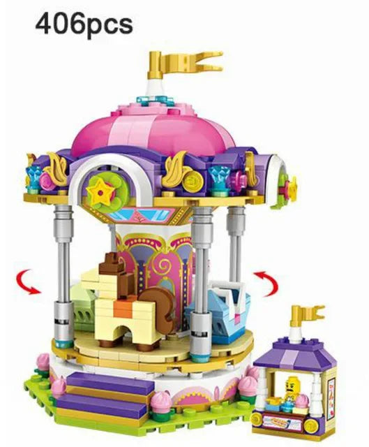 LOZ Building Blocks ferris wheel Toys A carousel Plastic Assembly Blocks Children Toy Educational DIY Architecture Model 1718