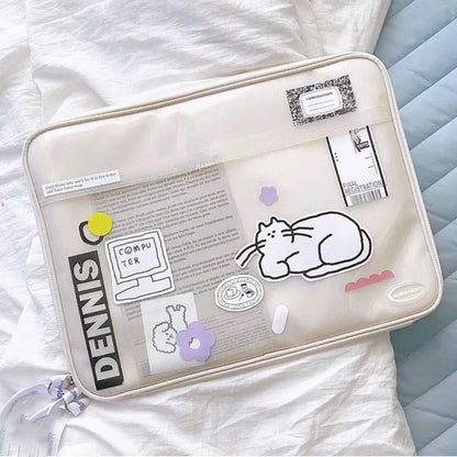 Cute Laptop Sleeve Zipper Cover Computer Carrying Bag For Macbook/LG/Samsung 13/14/15.6/16 inch Huawei Xiaomi iPad 11 inch Pouch