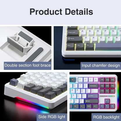 Aula F87 Pro Mechanical Keyboard Wired/2.4g Wireless/Bluetooth Hot Swap Rgb Gasket Pbt 87 Keys Customized Pc Gaminsg Keyboards