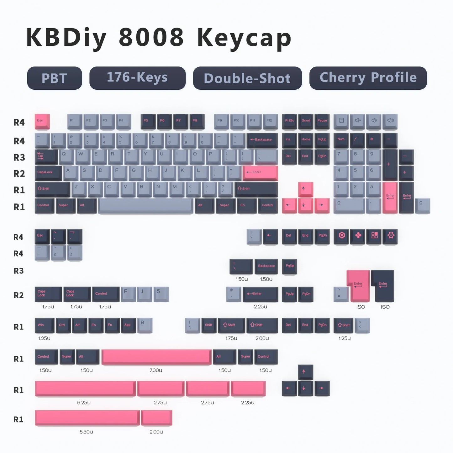 KBDiy GMK Keycap Double Shot GMK Olivia Shoko Jamon WOB Red Samurai Botanical PBT Keycaps Cherry Profile for Mechanical Keyboard