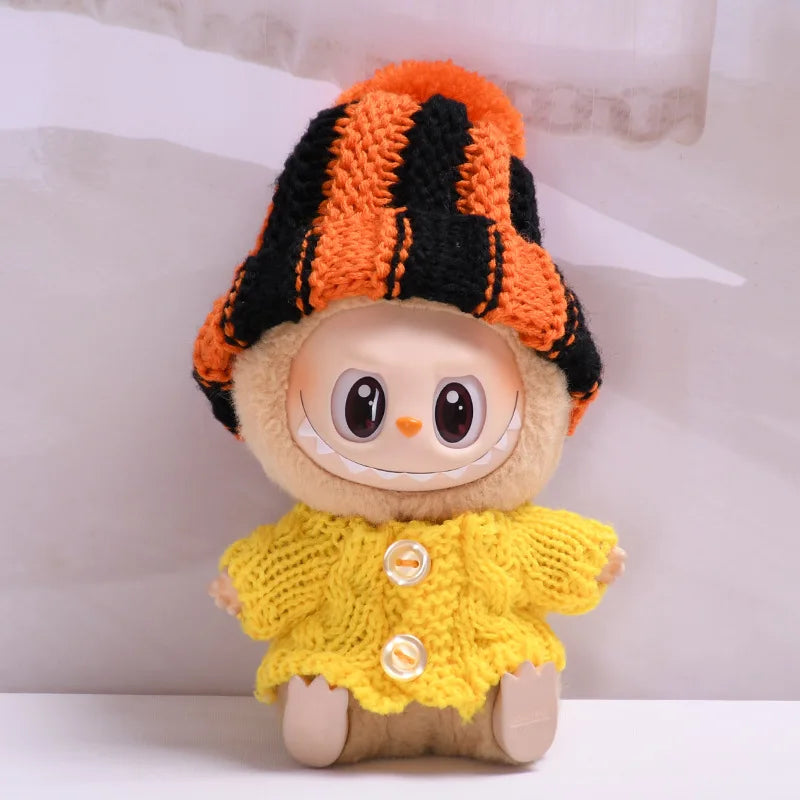 17cm Labubu I II Idol Dolls Clothes Sweater Hat Outfit Christmas New Year Gifts Korea Kpop Exo Clothing Plush Doll'S Clothes