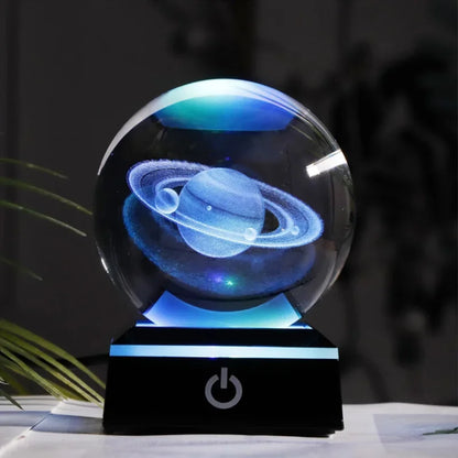 Crystal Ball Night Lights Glowing Planet Galaxy Astronaut 3D Moon Table Lamp USB Atmosphere Lamp Tabletop Decorations Kids Gifts