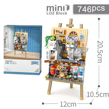 Loz Mini Animals Landscape Drawing Board Building Blocks Christmas Train Puzzle Assembly Model Toy Bricks Children Birthday Gift