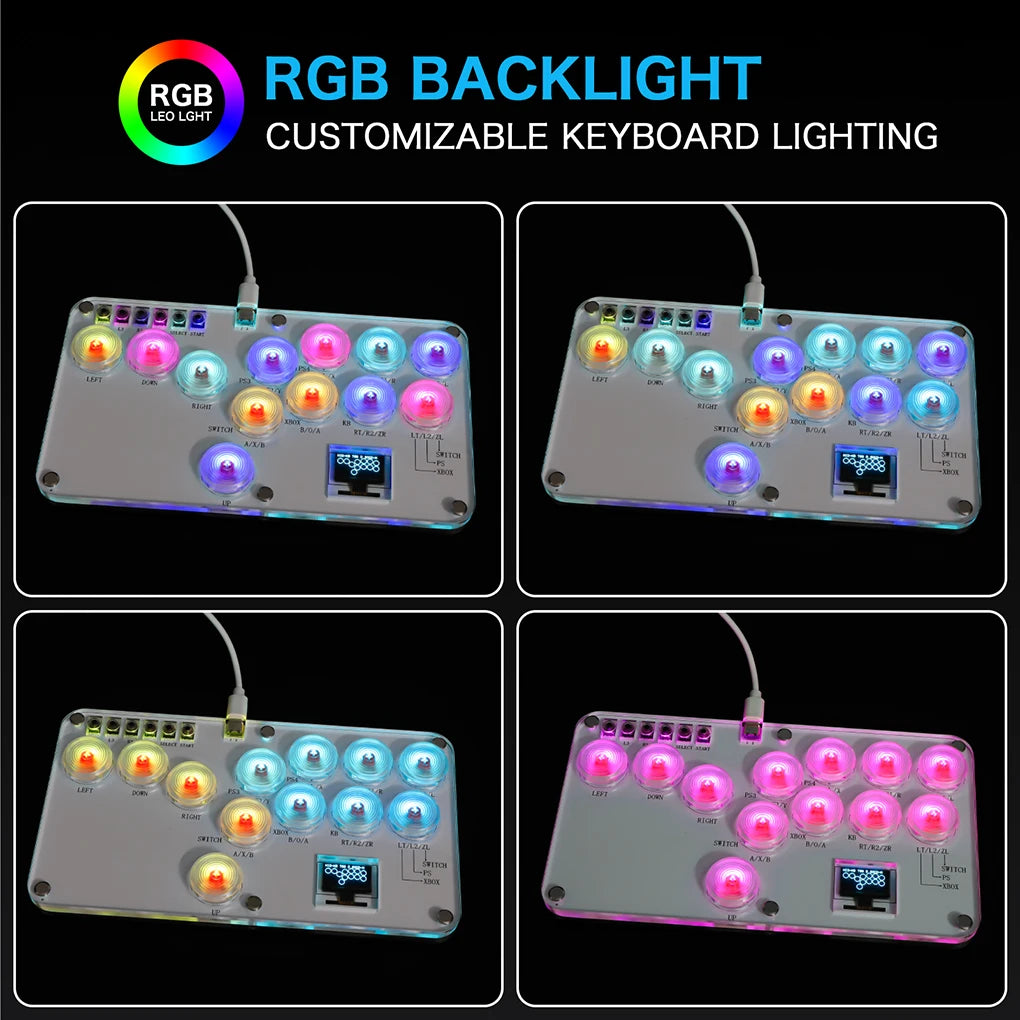 Acrylic Game Fighting Keyboard For And Switch With Low Latency And Support Arcade Stick