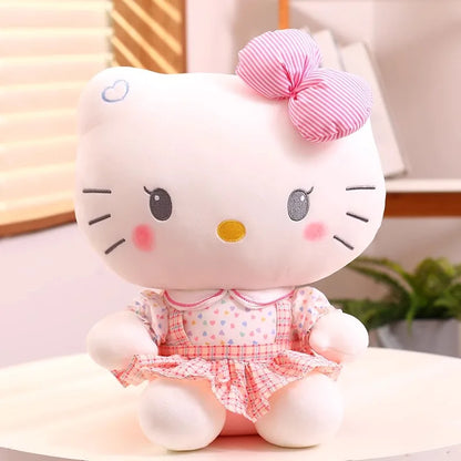 Sanrio Hello Kitty Kuromi Throw Pillow Baby Stuffed Toys Anime Cat Plush Toys Plushie Kids Gifts Children Dolls For Girls Boys