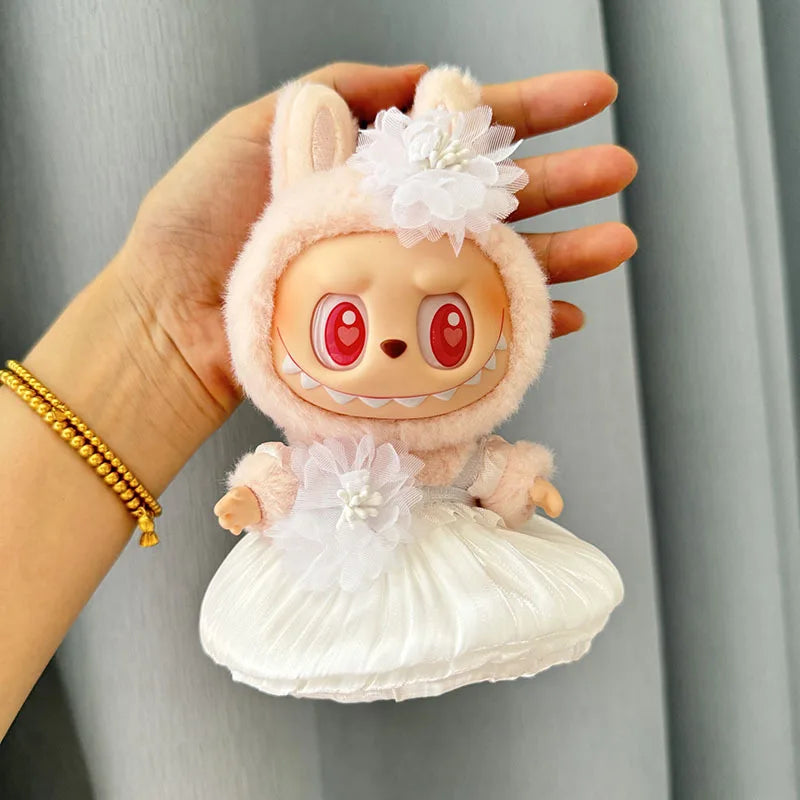 17cm Labubu I II Idol Dolls Clothes Cute Hoodie Mini Plush Doll Sitting Party Outfit Fashion Clothing Korea Kpop Exo DIY Gifts