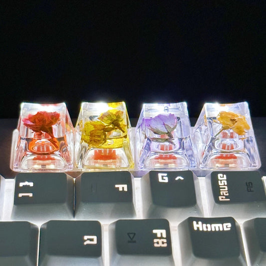 DIY Dry Flower Mechanical Keyboard Key Caps