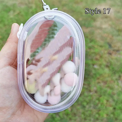 Jewelry Organizer Transparent Storage Box Pouch Mystery Box Keychain Bag Storage Case Thicken Wallet Cute Doll Bag Organization