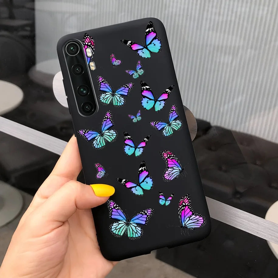 Case For Xiaomi Mi Note 10 Lite Back Cover Protective TPU Silicone Funda Fashion Flower Coque For Xiaomi Note 10 Lite Capa 6.47"