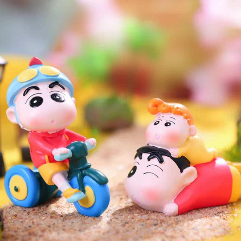 4pcs New Childhood Memories Of The Cute Crayon Shin-Chan Resin Crafts Car Decorations Office Desktop Small Ornaments Nice Gifts