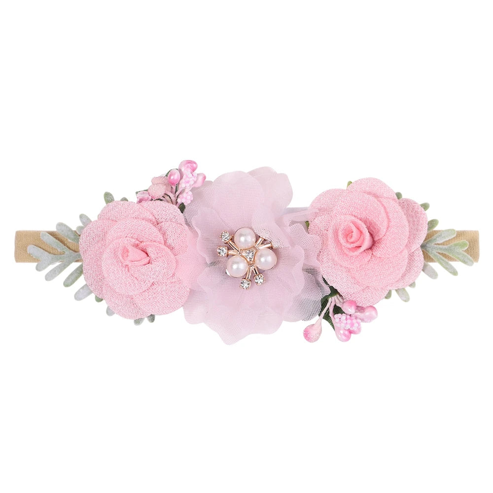 1Pcs Baby Girl Cute Flower Headband Elastic Hair Band Newborn Head Toddler Headband Headwear Kids Accessories Christmas Gifts