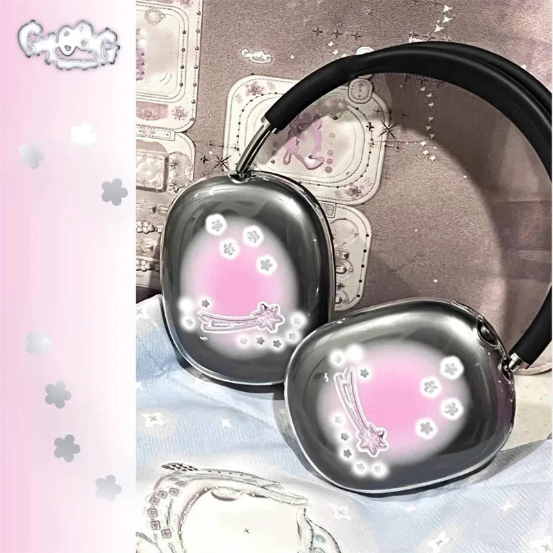 Cartoon Cute Star Rabbit Protective Cover For Airpods Max Earphone Case Transparent Soft Silicon For Apple Airpods Max Headphone