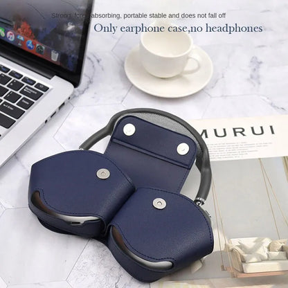 For AirPods Max Protective Case Handheld Blue Tooth Headphone Organiser Leather Wireless Headphone Case