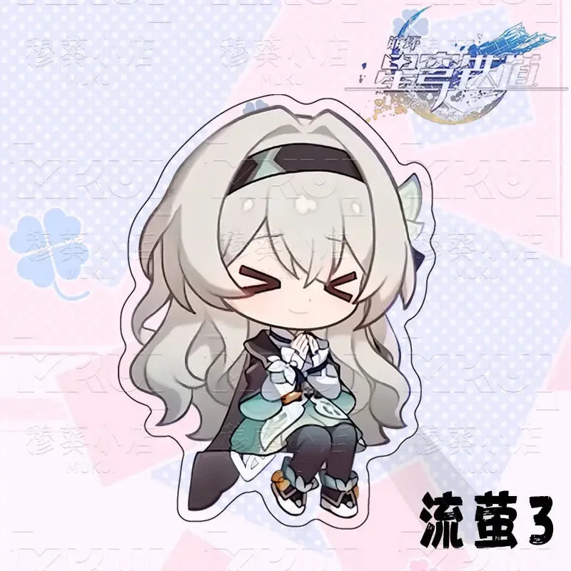 Honkai:Star Rail Boothill Jade Live Broadcast Guest Or Host Magnetic Sofa Sitting Character Acrylic Fridge Sticker Desk Ornament