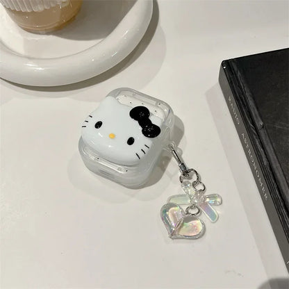 Hello Kitty For Airpods Pro 2 Case,Transparent Soft TPU Earphone Anime Cover With Keychain For Airpods 3 Case For Girls/Women