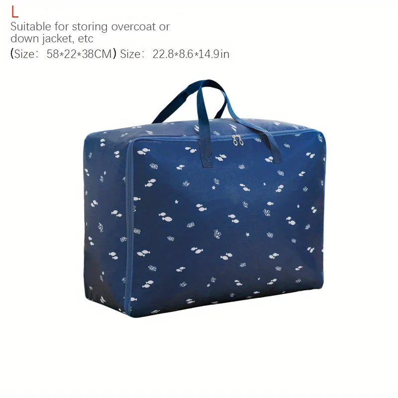 Quilt Storage Bag Cat Little Fish Rocket Pattern Quilt Storage Bag Oxford Material Moving Clothing Storage Bag Travel Organizer