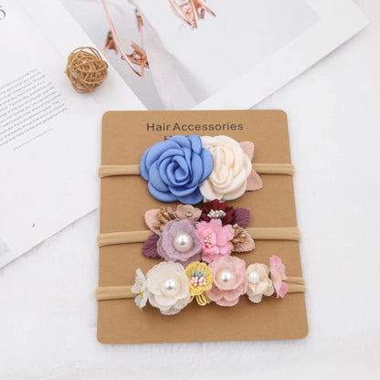 Baby Girl Headband set Cute Baby Elastic Hair Band Newborn Head Flower Toddler Headband Headwear Kids Accessories 3pcs/set