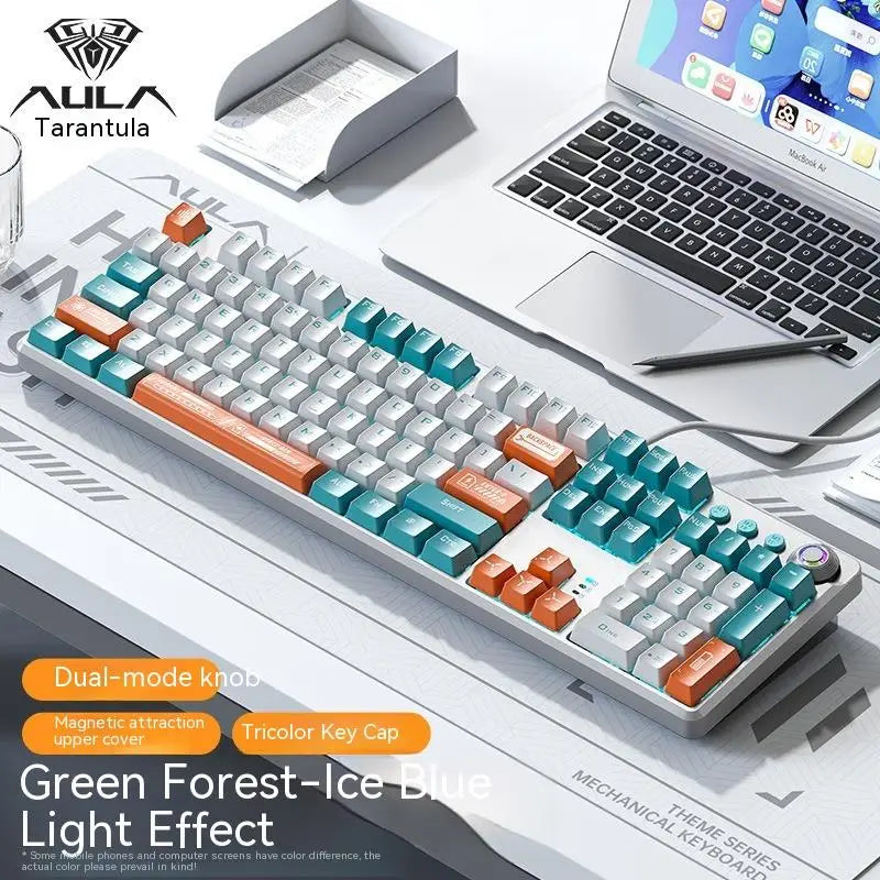 Aula F2088 Pro Mechanical Gaming Keyboard Magnetic Attraction Anti-ghosting 108 Plating Wired Mixed Backlit Keyset For Desktop