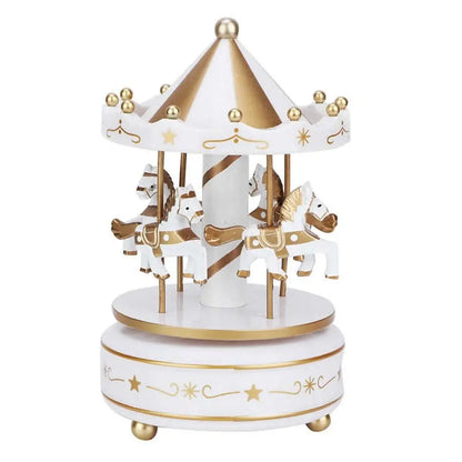 Creative Fantasy Christmas Holiday Decor Carousel Music Box Easy Use Carousel Ferris Wheel Ornaments