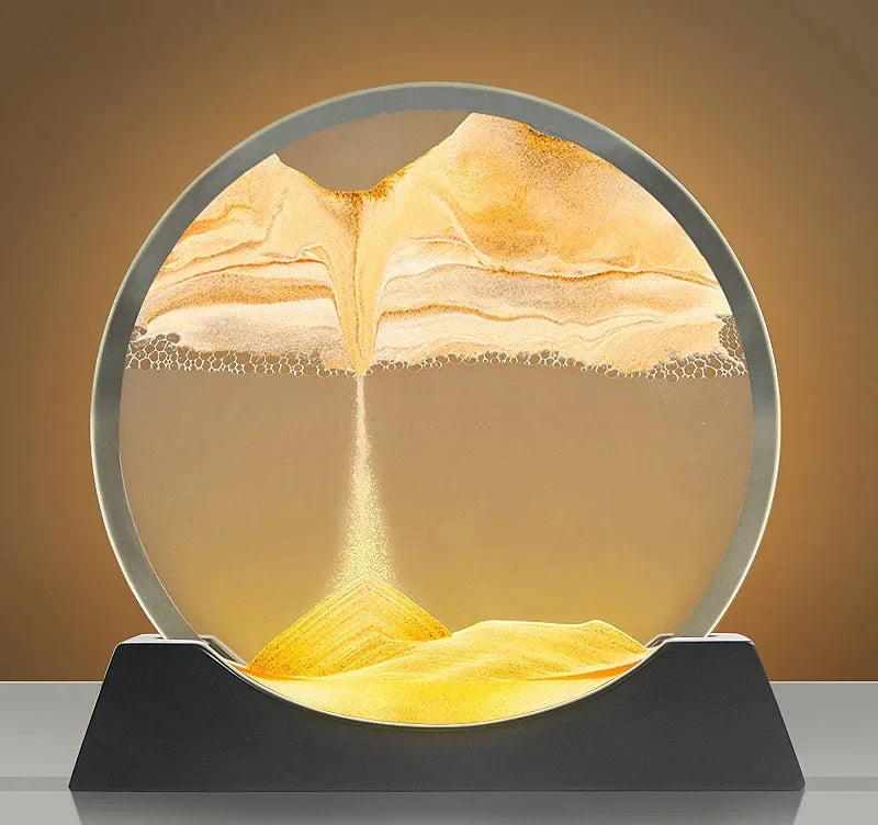 7/12 Inch Creative Moving Sand Art LED Table Lamp USB Quicksand  Night Light Hourglass Lamps Flowing Sand Painting Home Decor