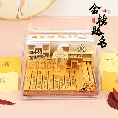 2025 Palace Museum's Cultural and Creative Products 3D Three-Dimensional Note Art Cultural and Creative Architecture National Style Creative Birthday Gift Paper Carving Calendar