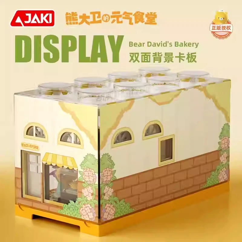 JAKI The street view of David's bakery in Yuanqi Xiong Building Blocks Children's Toy Model Ornaments Holiday Gifts