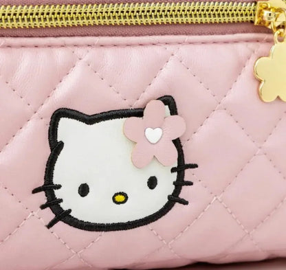 Miniso Sanrio Hello Kitty Cosmetic Bag Anime Bow Make Up Brush Large Capacity Storage Bags Portable Kawaii Waterproof Handbag