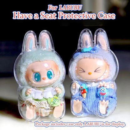 LABUBU Have A Seat Transparent Case Labubu Plastic Case Backpack Charms