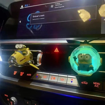 Minions New Cartoon Car Air Freshener Rotating Propeller Outlet Fragrance Magnetic Design Auto Accessories Interior Perfume gift