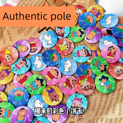 Authentic Simple Crayon Small New Blind Box Mini Biscuit Bar Bean Tinplate Millet Blind Box Small Badge Pendant