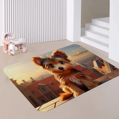 Cute Dog Long Rugs Cheaper Anti-slip Modern Living Room Balcony Printed Bedside Area Rugs