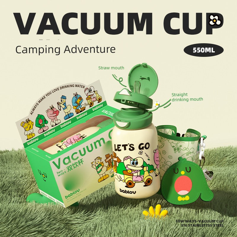 Bablov Vacuum Cup Girl Good-looking 316L Stainless Steel Cup Kids Portable Convenient Cute Straw Cup