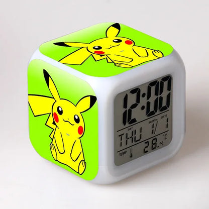 Pokemon Pikachu LED Glowing Alarms for Children Bedroom Decoration Kids Digital Glowings Alarm Clock Desk Decor Christmas Gift