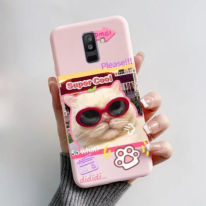 Case For Samsung A6 2018 Cover A 6 A600F Cartoon Cat Fox Soft Silicone TPU Phone Case For Samsung Galaxy A6 Plus 2018 A605F Case