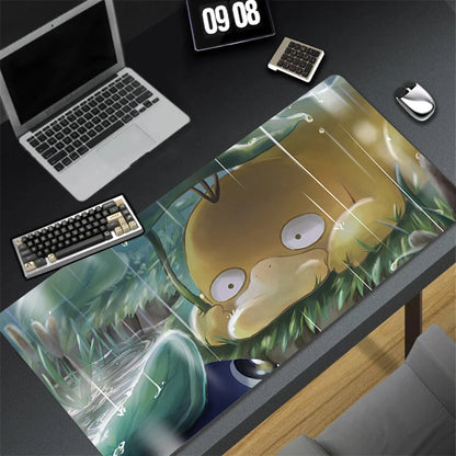 Kawaii Japan Anime Mouse Pad PC Yellow Star Duck Gamer Cabinet Keyboard Rug XXL P-pokemon P-psyduck Mousepad Large Cute Desk Mat